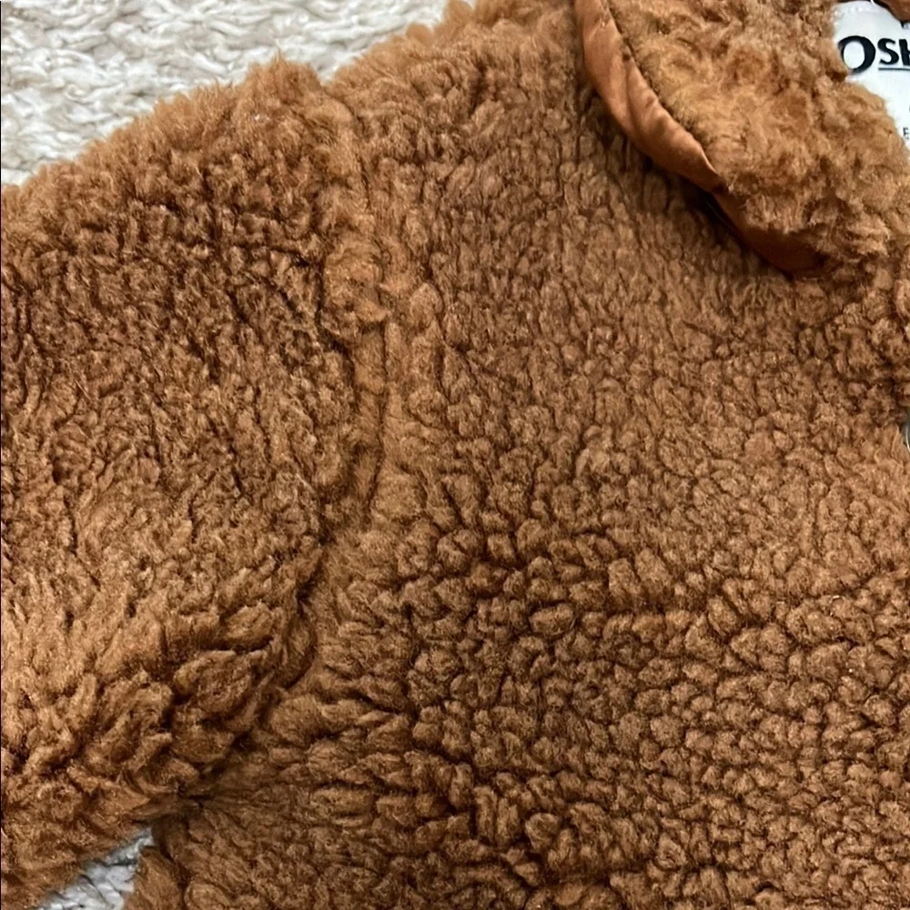 OshKosh Brown Sherpa Button Down Jacket - Size 18 months
